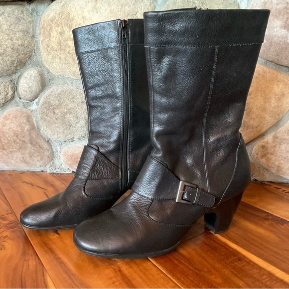 Born Shoes - Born Mid-calf Black Leather Boots Size 10